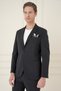 Slim Fit Pocket Pocket Stretchy Spandex Blend Plain Black Blazer Jacket C 696 - 2