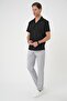 Slim Fit Apaş Collar Short Sleeve Flexible Casual Black Shirt g 1589 - 2
