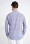 Slim Fit Lapel Collar Stretch Cotton Gray Striped Shirt g 1599 - 6
