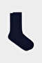Navy Blue 3-Piece Cotton Tennis Sports Socks Set - 2