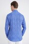 Slim Fit Lapel Collar Stretch Cotton Dark Blue Striped Shirt g 1599 - 7