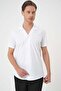 Slim Fit Apaş Collar Short Sleeve Flexible Casual White Shirt g 1589 - 5