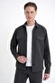 Comfort Fit Side Pocketed Flexible Pinstripe Black Shirt Jacket g 1608