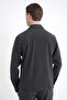 Comfort Fit Side Pocketed Flexible Pinstripe Black Shirt Jacket g 1608 - 7