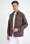 Comfort Fit Side Pocketed Flexible Thin Striped Camel Shirt Jacket g 1608 - 3