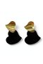Gold heart velvet earring - 4