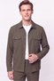 Comfort Fit Side Pockets Flexible Cotton Snap Fasteners Khaki Shirt Jacket C 736 - 3