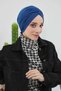 Winter Hijab Bonnet,B-9Rb,Dark Blue - 6