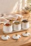 Tulip white porcelain spice set with stand, 10 pieces - 3