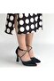 Kanji Black Satin Heeled Shoes - 4