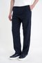 Oversize Fit Side Pocket Elastic Waist Navy Blue Linen Trousers P 1216 - 3