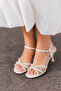 White Satin Pearl Detailed Platform Shoes