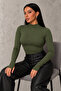 Women's Khaki Finger Detailed Bodysuit - 3