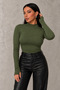 Women's Khaki Finger Detailed Bodysuit - 6