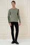Men's Slim Fit Wool Khaki Green Knitwear Sweater Tr 871 - 4
