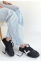 Jowen Black Leather White Detailed Lace-Up Sneakers - 2