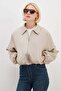 Zippered Polo Collar Bomber Jacket - 4