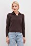 Half Zip Polo Collar Slim Fit Modal Sweatshirt