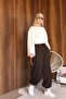 Modal Fabric Elastic Waist Shalwar Trousers Brown - 3