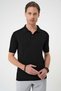 Comfort Fit Polo Neck Cotton Short Sleeve Casual Black Knitwear T-Shirt Tr 880 - 5
