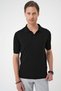 Comfort Fit Polo Neck Cotton Short Sleeve Casual Black Knitwear T-Shirt Tr 880