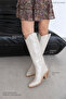 Andrew Women's Wrinkled Leather Boots Beige - 2