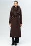 Detachable Fur Belted Long Cashmere Coat K. Brown 3133-Tk - 4