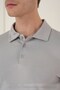 Slim Fit Cotton Long Sleeve Buttoned Gray Polo Collar T-Shirt Ts 893 - 5