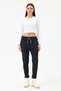 Women's Dark Gray Italian Pants with Stone Stripes on the Sides and Elastic Waist L Stretch Fabric - 2