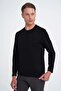 Comfort Fit Cotton Crew Neck Long Sleeve Black T-Shirt Ts 892 - 4