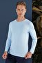 Slim Fit Flexible Cotton Long Sleeve Blue T-Shirt Ts 870 - 2