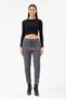 Women's Anthracite Italian Lycra Trousers with Stone Stripes on the Sides, Sizes 38 - 48 - 2