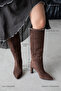 Poul Women's Heeled Suede Boots Brown - 2