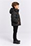 Boy's Hooded Inflatable Coat with Zipper Pockets Winter Coat Anthracite Black Mink Ak4257 - 4
