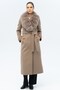 Detachable Fur Belted Long Cashmere Coat K. Kamel 3133-Tk - 4