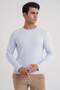 Slim Fit Stretch Cotton Long Sleeve Ice Blue T-Shirt Ts 870 - 3