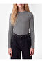 Long Sleeve Crew Neck Camisole Striped T-Shirt - 2