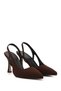 Women's Brown Stiletto Heel U Open Back Shoes - 5