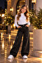 Girls' Black Full Stone-Embellished Jeans (Jeans-Denim)-Festive - 4