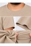 Beige Men's Plus Size Cotton Lycra Crew Neck T-Shirt - 4