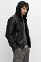 Men's Hooded Fur Lined Leather Jacket - 3