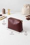 Women's Burgundy Makeup Bag Faux Leather Organizer - 2