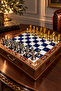 Premium Handmade Chess Set, Gold Silver Plated Metal Pieces, Wooden Chess, Gift, Chess Set 33 × 33 × 7 cm