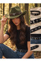 Women's Internally Adjustable Metal Buckle Patterned Cowboy Hat Fedora Hat - 4