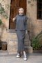 Sicilya top hooded two-piece set - grey