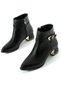 Women's Black Short Heeled Boots 00293