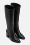 Thick Heeled Zippered Non-Slip Women's Boots Black - 3