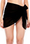 Women's Black Transparent Waist Tie Pareo - 8