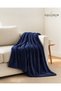 Solid Navy Blue Flannel Blanket – Single (150x200 cm) – Soft & Cozy - 4
