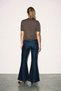 Coffee Crew Neck Short Sleeve Knitwear Blouse - 4